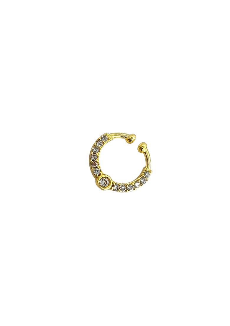 Golden Alloy Nose Ring - Indya