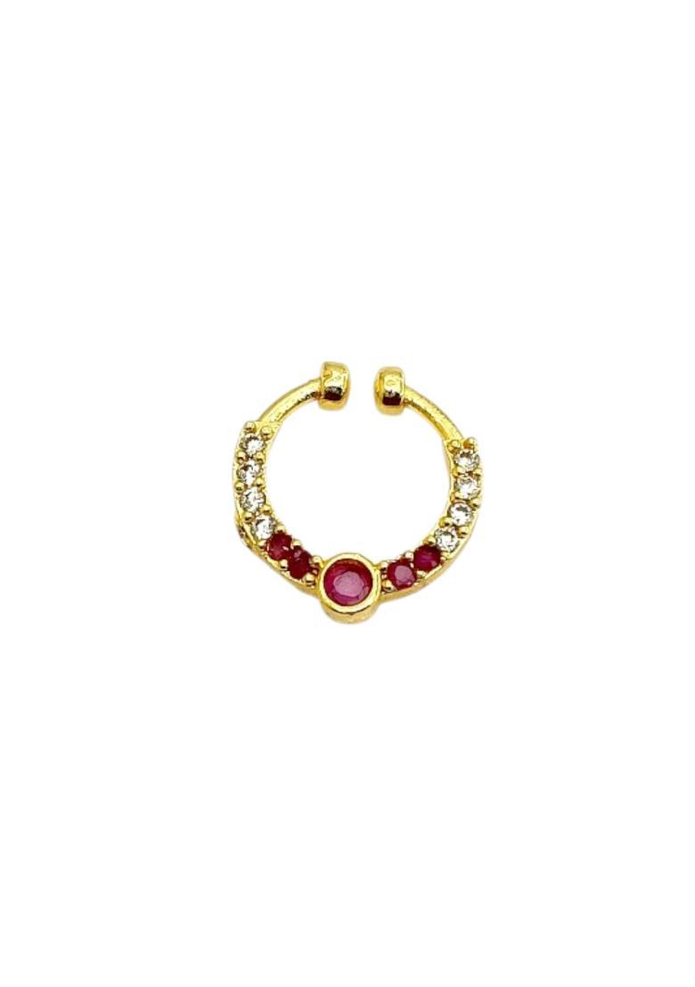 Golden Alloy Nose Ring - Indya