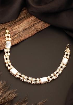 Gold Plated Kundan Studded Matha Patti Head Jewellery