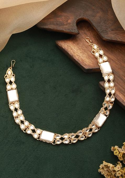 Gold Plated Kundan Studded Matha Patti Head Jewellery