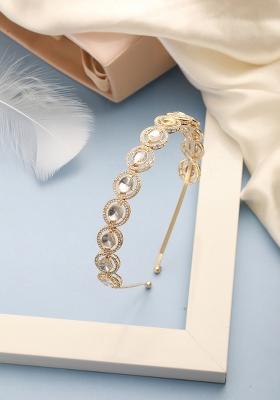 Gold Plated Kundan Studded Sheeshphool Head Jewellery