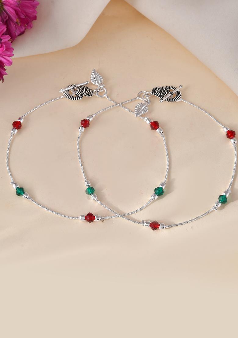 Elegant Sterling Silver Designer Anklet And Adjustable And Trendy
