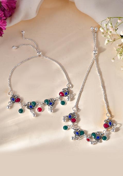 Stylish Silver Plated Designer Anklet