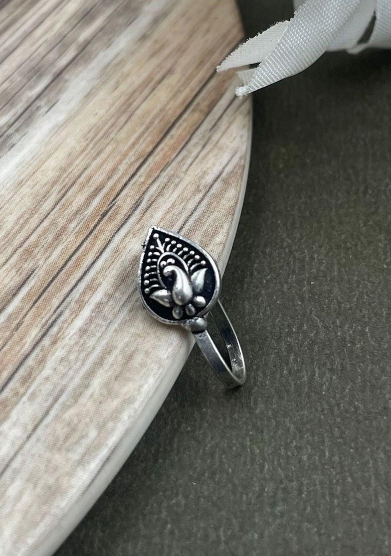 Set Of 21 Silver Plated Oxidised Stud Nosepins