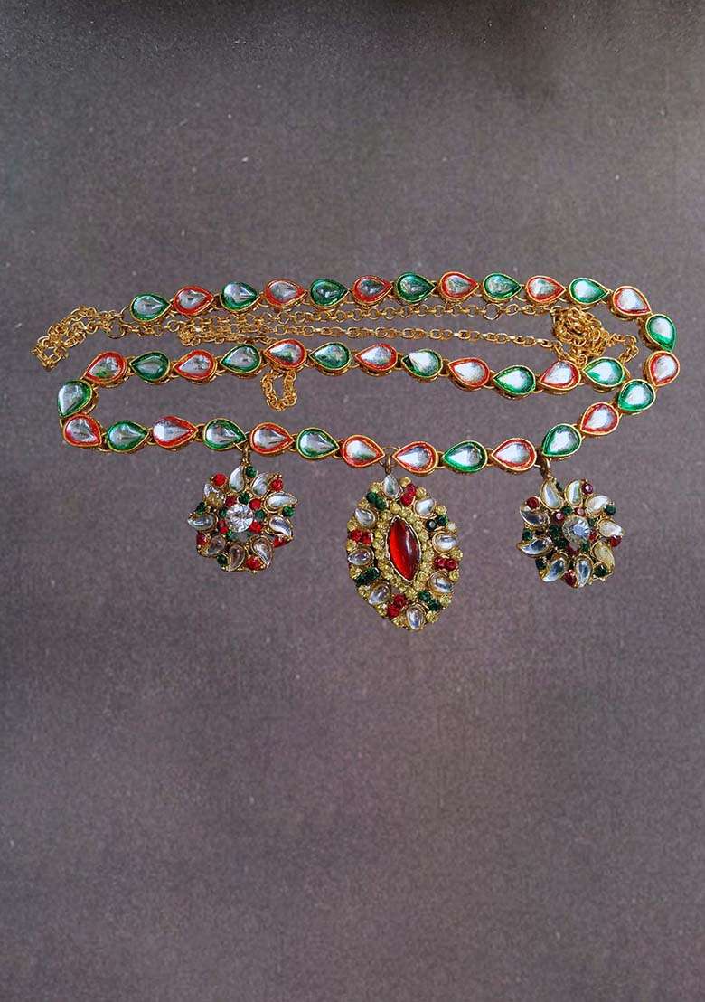 Golden Solid Brass Kamarband - Indya