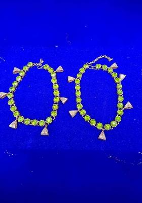 Light Green Solid Brass Anklet