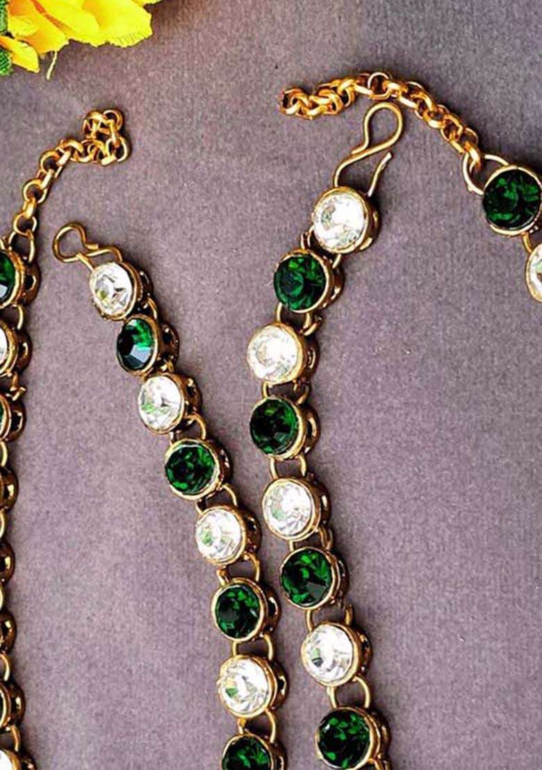 Multicolor Solid Brass Anklet - Indya