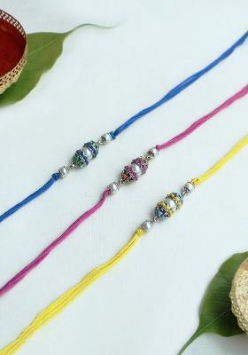 Colorful Harmony Vivid Vintage Rakhi With Roli Chawal