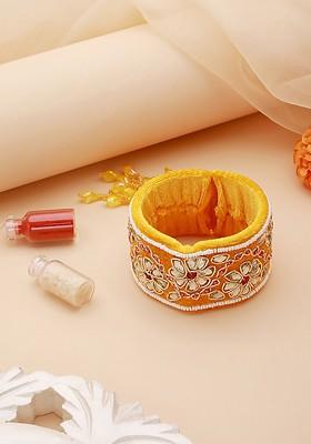 Beaded Bangle Style Tassels Bhabhi Rakhi With Roli Chawal