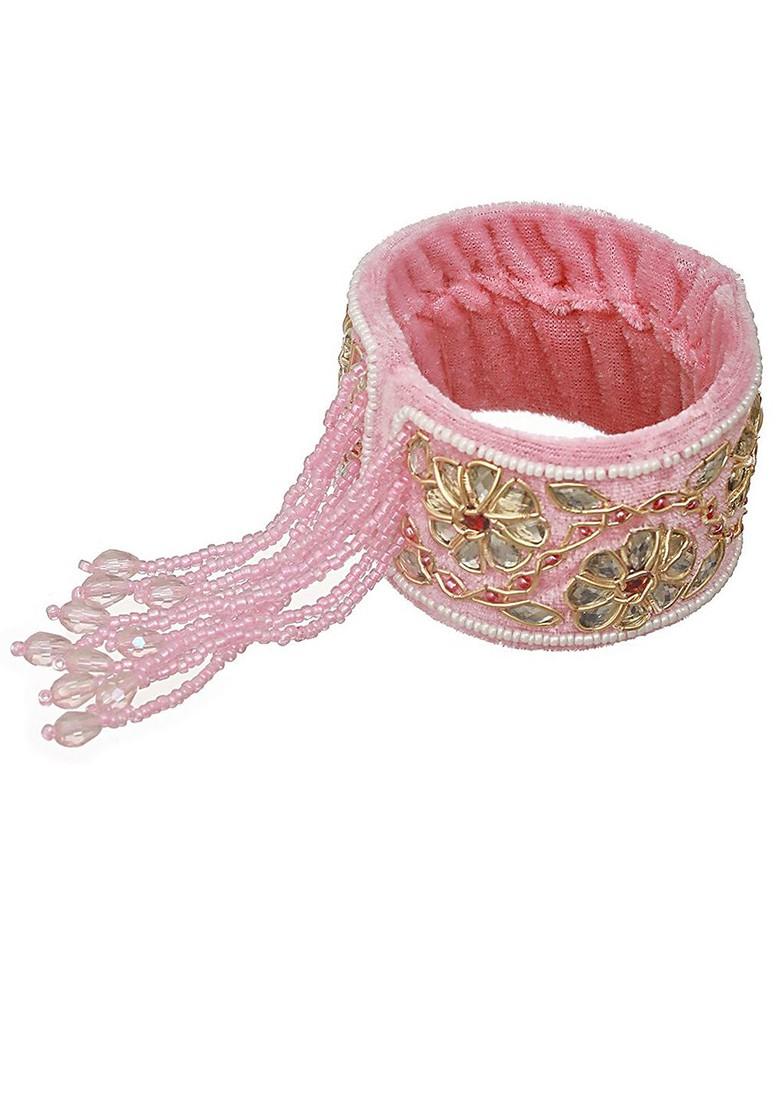 Beaded Bangle Style Tassels Wraparound Bhabhi Rakhi With Roli Chawal - Indya