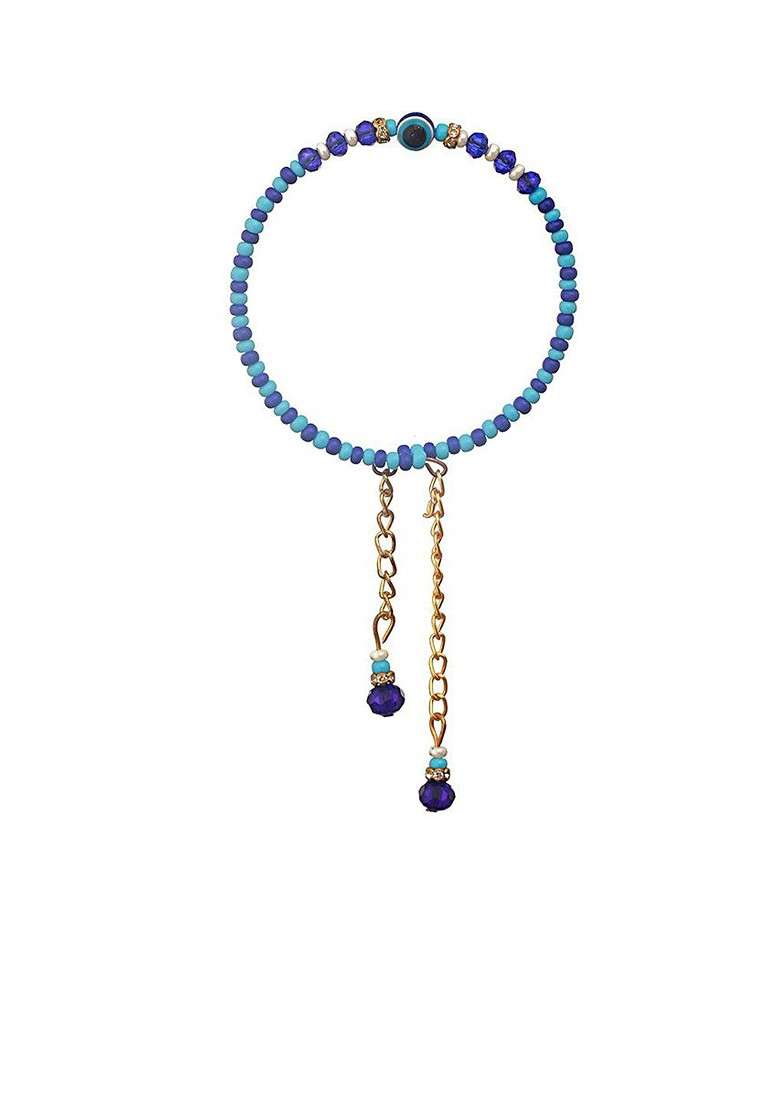 Evil Eye Beaded Bhaiya Bhabhi Thread Rakhis With Roli Chawal - Indya