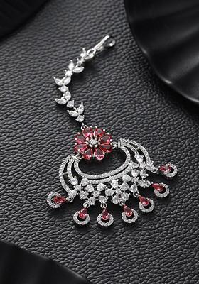 Silver Plated Ad Studded Maang Tikka