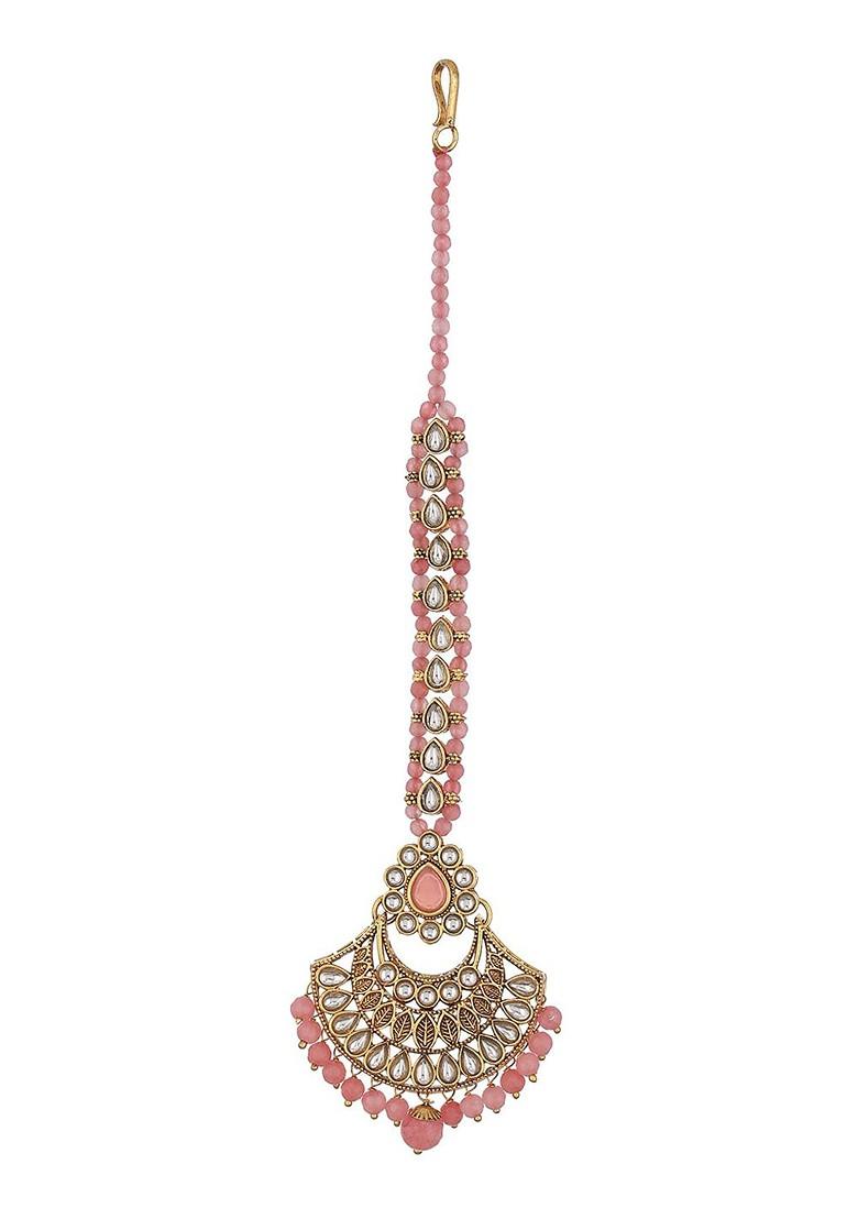 Gold Plated Kundan Studded Maang Tikka