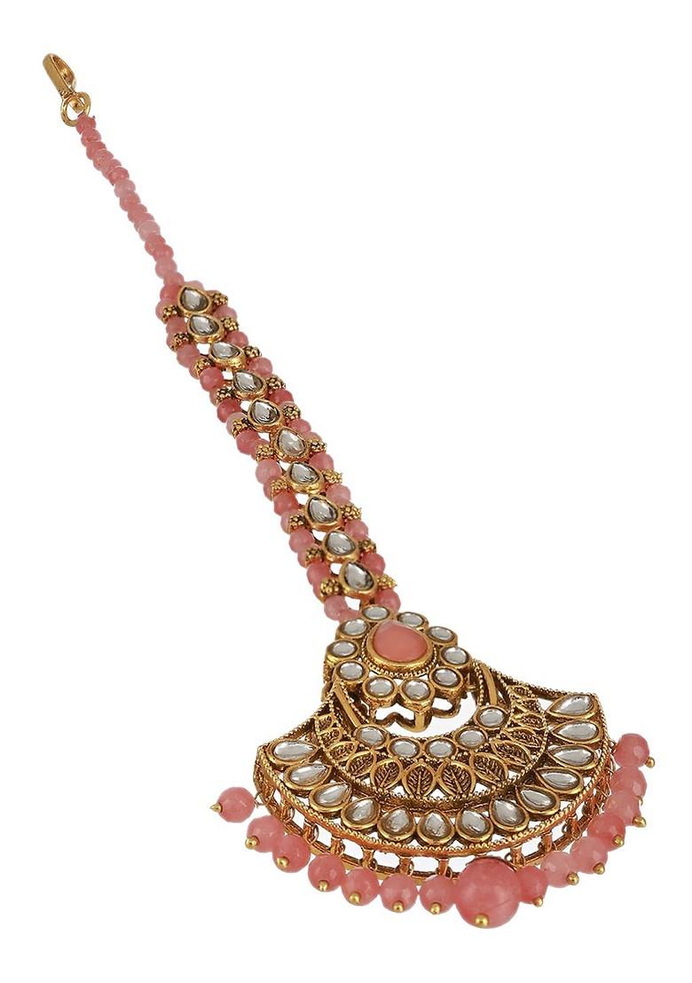 Gold Plated Kundan Studded Maang Tikka