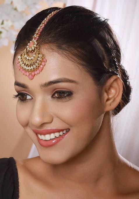 Gold Plated Kundan Studded Maang Tikka