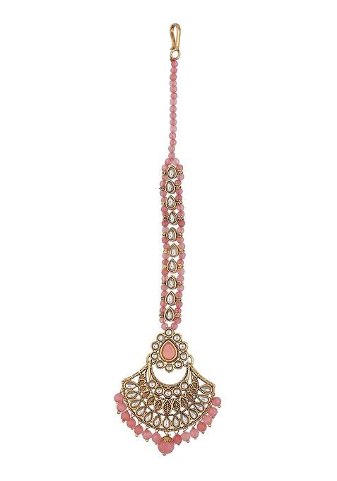 Gold Plated Kundan Studded Maang Tikka