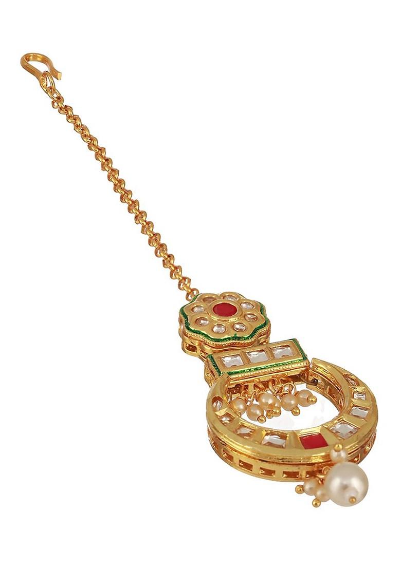 24Kt Gold Plated Kundan Studded Maang Tikka