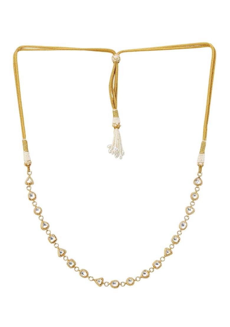 22K Gold Plated Kundan And Pearl Studded Matha Patti Head Jewellery