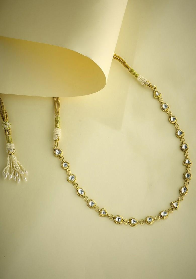 22K Gold Plated Kundan And Pearl Studded Matha Patti Head Jewellery