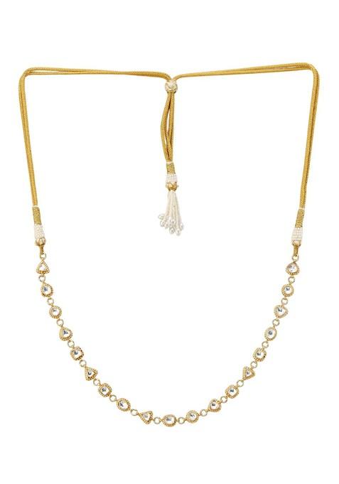 22K Gold Plated Kundan And Pearl Studded Matha Patti Head Jewellery