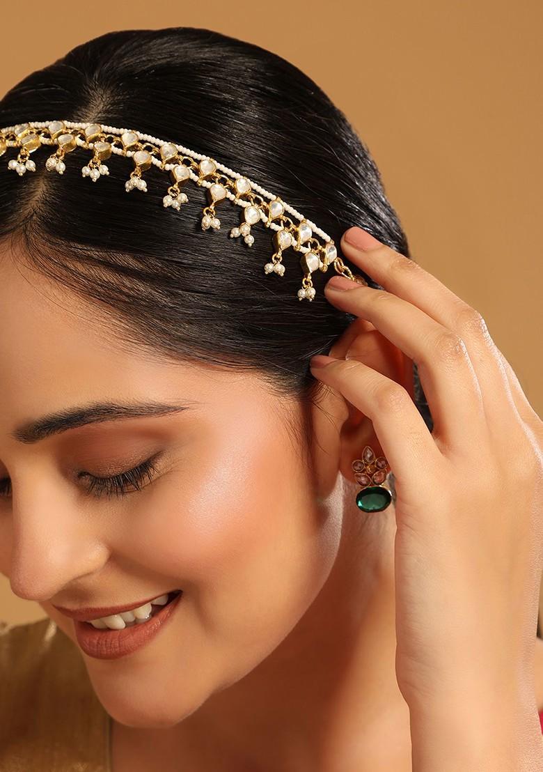 Gold Plated Kundan Studded Matha Patti Head Jewellery