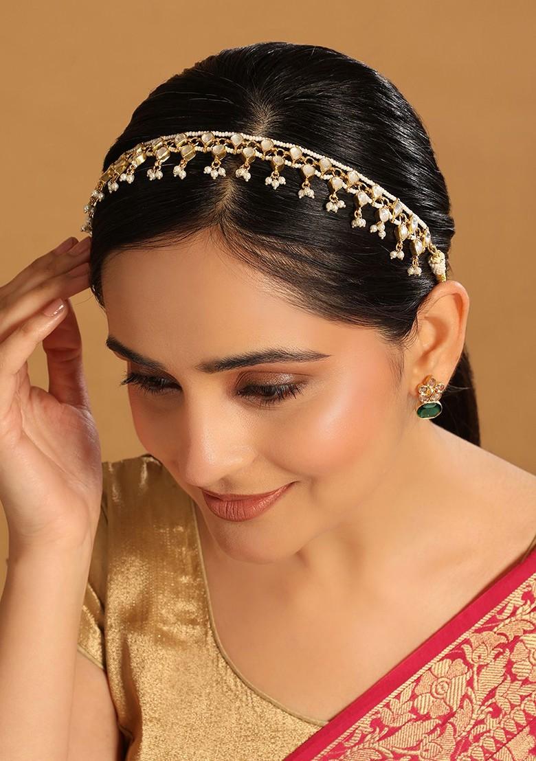 Gold Plated Kundan Studded Matha Patti Head Jewellery