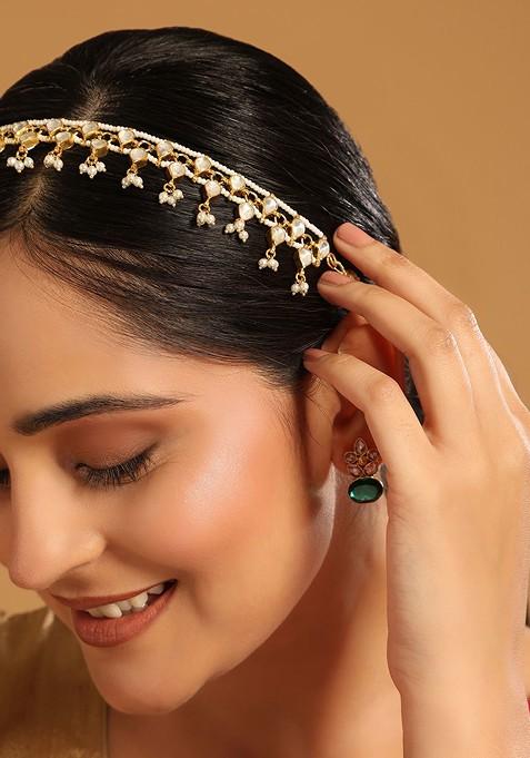 Gold Plated Kundan Studded Matha Patti Head Jewellery