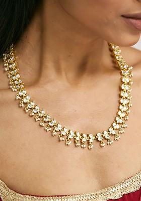 22K Gold Plated Kundan And Pearl Studded Matha Patti Head Jewellery