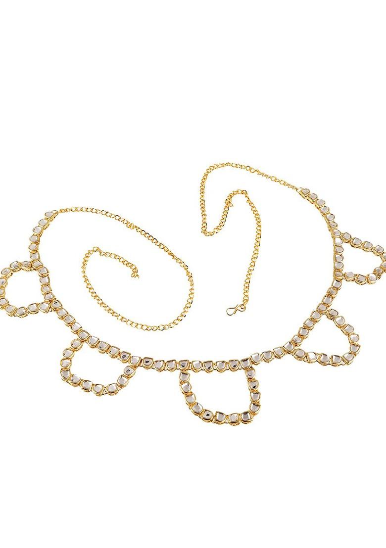 Artificial Stones Studded Waist Chain Saree Accessories