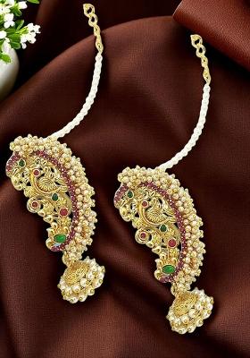 Gold Plated Peacock Design Maharashtrian Style Ear Cuff Earrings
