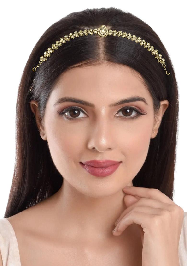 Gold Plated Stone Studded Matha Patti
