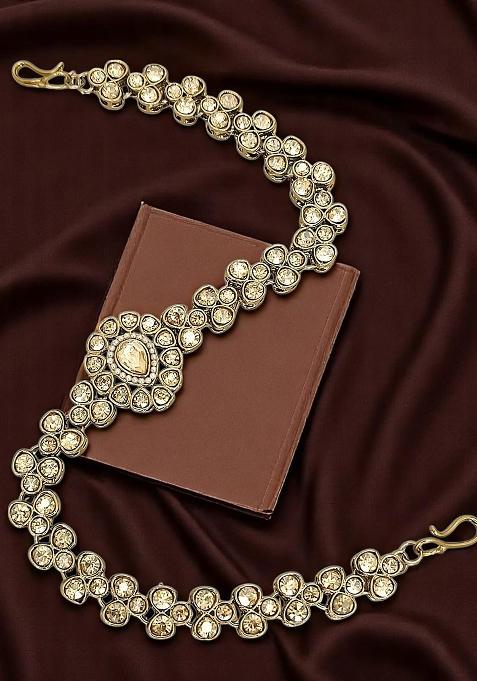 Gold Plated Stone Studded Matha Patti
