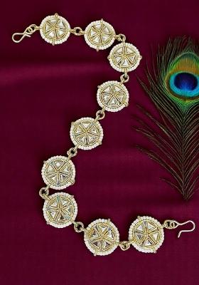 Gold Plated Stone Studded Circle Shape Matha Patti