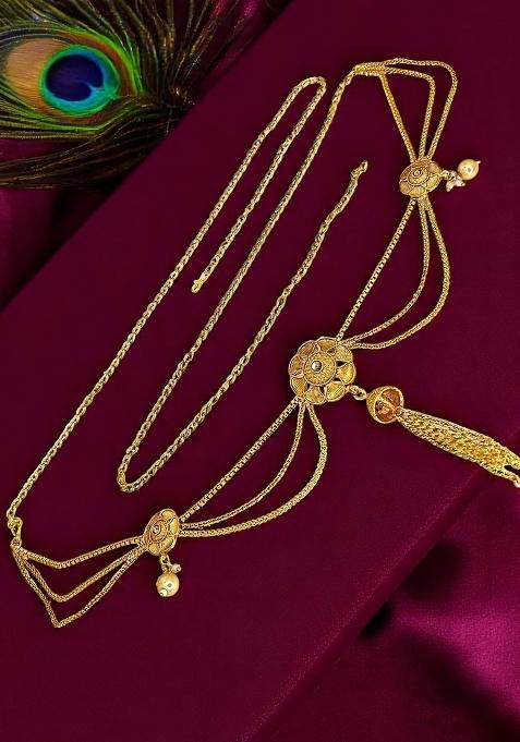 Gold Plated Layered Long Chain Kamarbandh