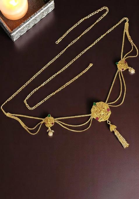 Gold Plated Temple Design Waist Chain Kamarbandh