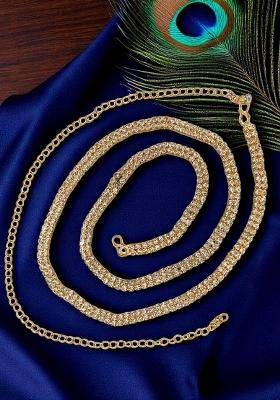 Gold Plated Cubic Zircon Studded Waist Chain Kamarbandh