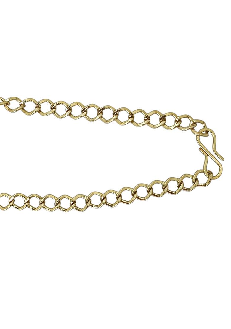 Gold Plated Stone Studded Flower Design Waist Chain