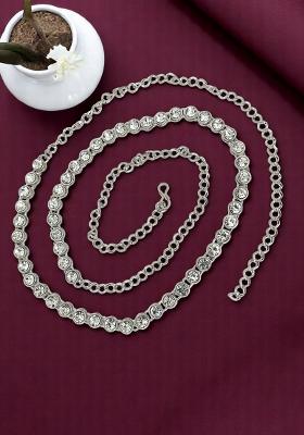 Silver Plated Stone Studded Waist Chain Kamarbandh