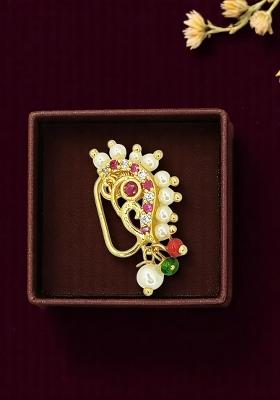 Gold Plated Peacock Design Nose Pin Ring