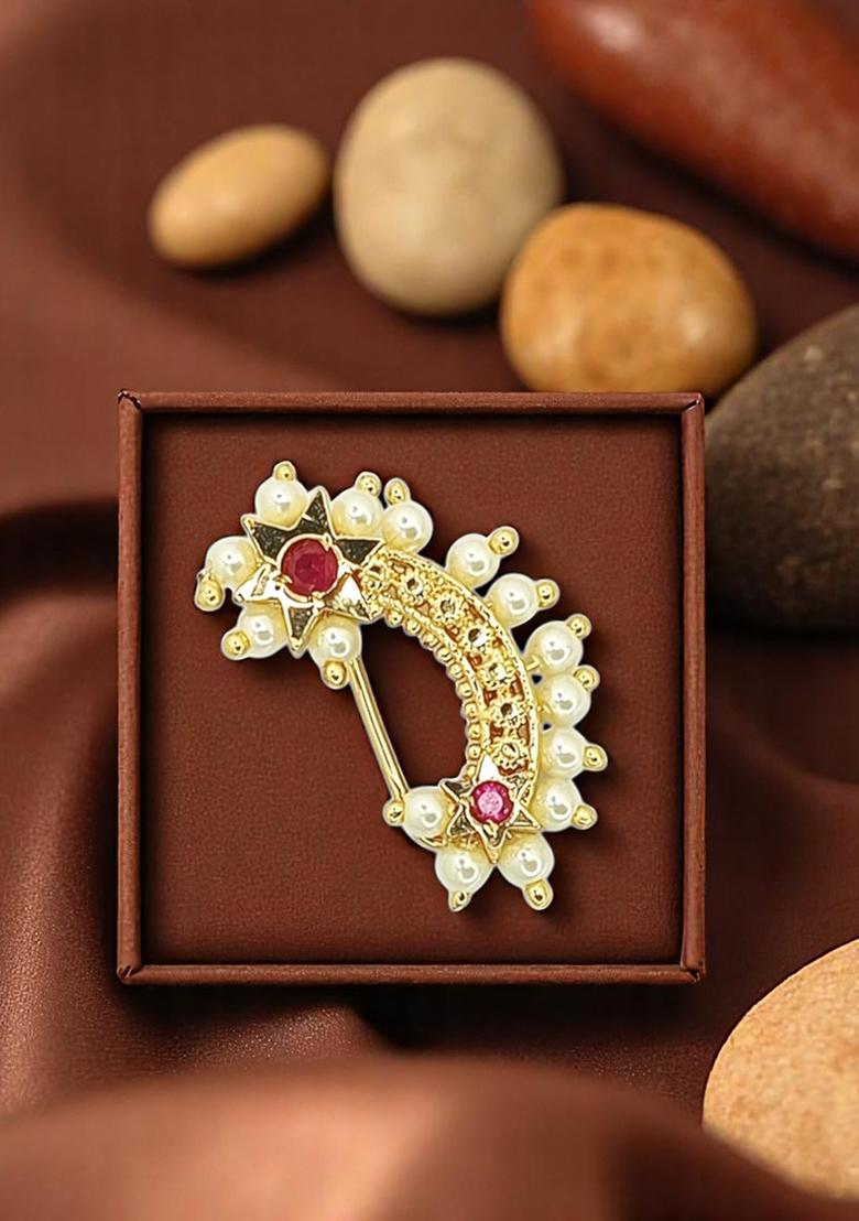 Gold Plated Dainty Floral Clip On Nosepin