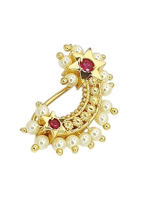 Gold Plated Dainty Floral Clip On Nosepin
