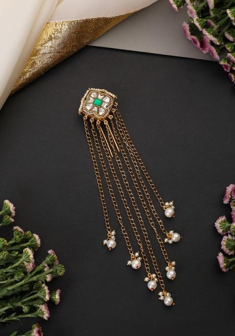 Golden Brass Braid Pin
