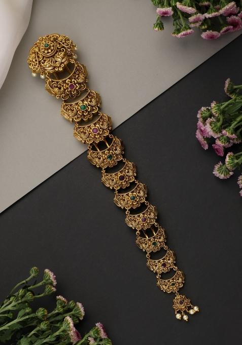 Golden Brass Braid Pin