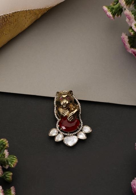 Golden Brass Brooch