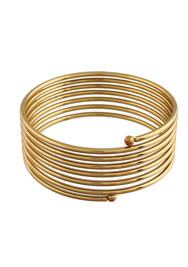 Gold Plated Spring Kada Bangles - Indya