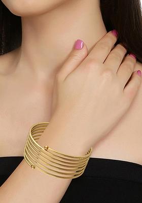Gold Plated Spring Kada Bangles