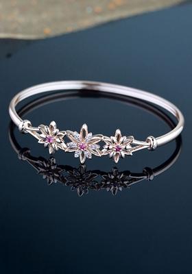 Stylish Rose Gold Plated Cubic Zirconia American Diamond Adjustable Bracelet