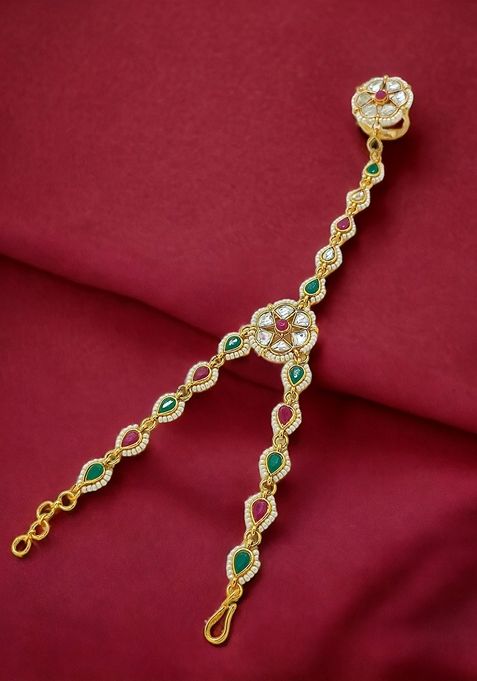 Kundan Bead Haath Phool Bracelet