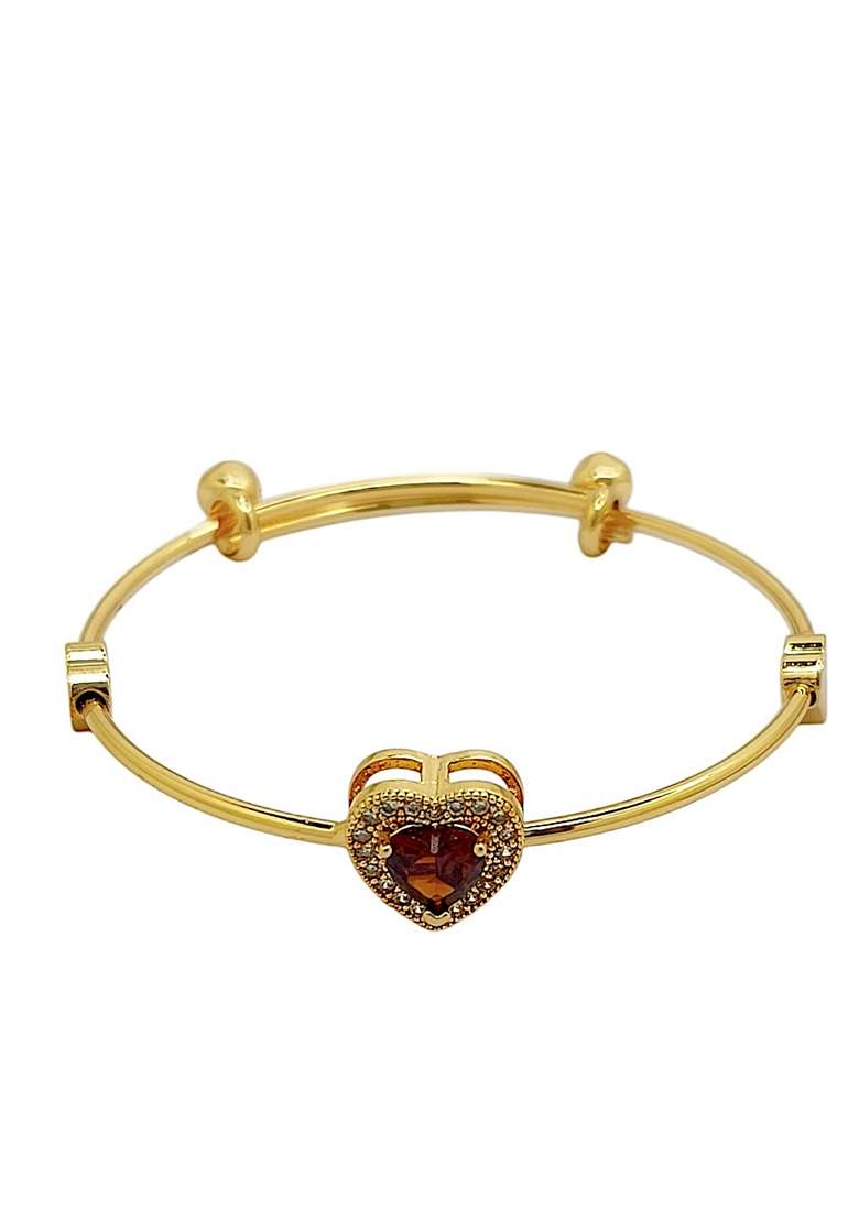 Gold Heart Design Set Of 2 Bracelet - Indya