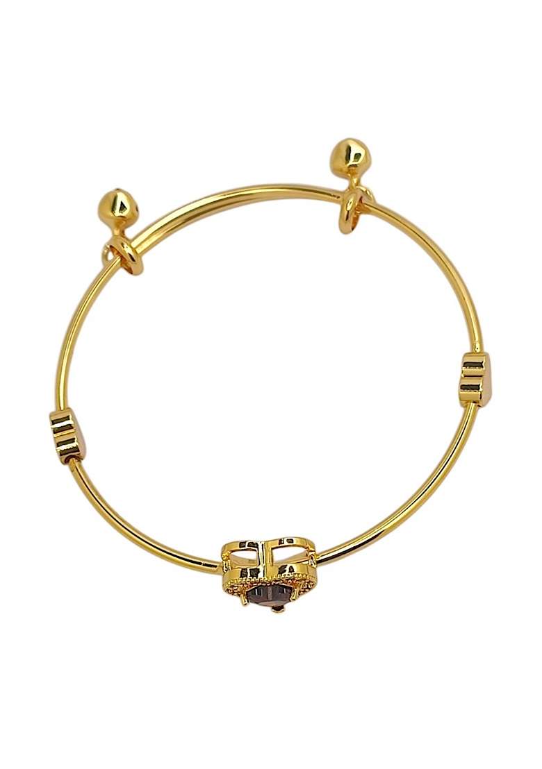 Gold Heart Design Set Of 2 Bracelet - Indya